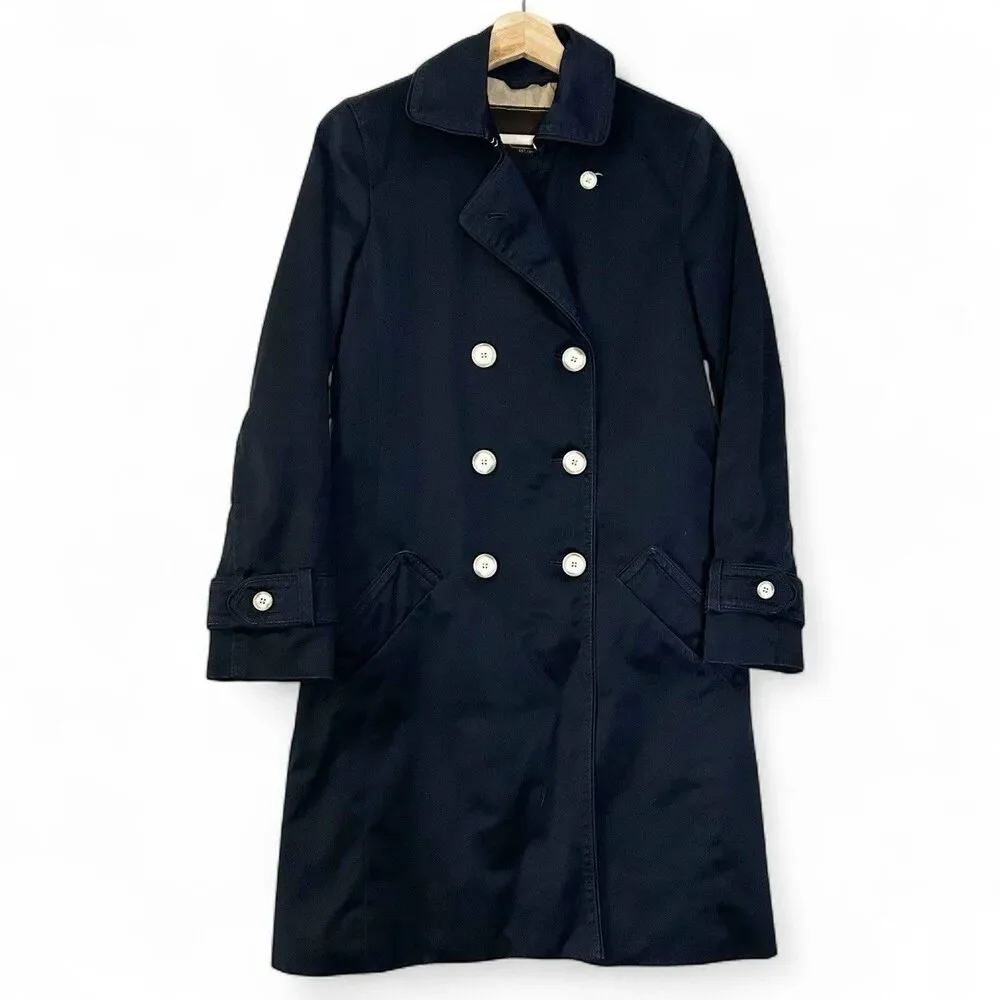 COACH Double Breasted Trenchcoat in Navy, Women's Size XS, Classic, Academia